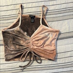 Rue21 Women's Brown and Pink Ruched Crop